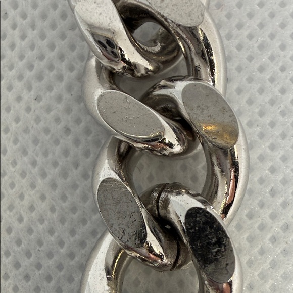 Monet Bracelet Chunky Cuban Style Silver Tone Vintage 1950-70s Signed. - Picture 11 of 11